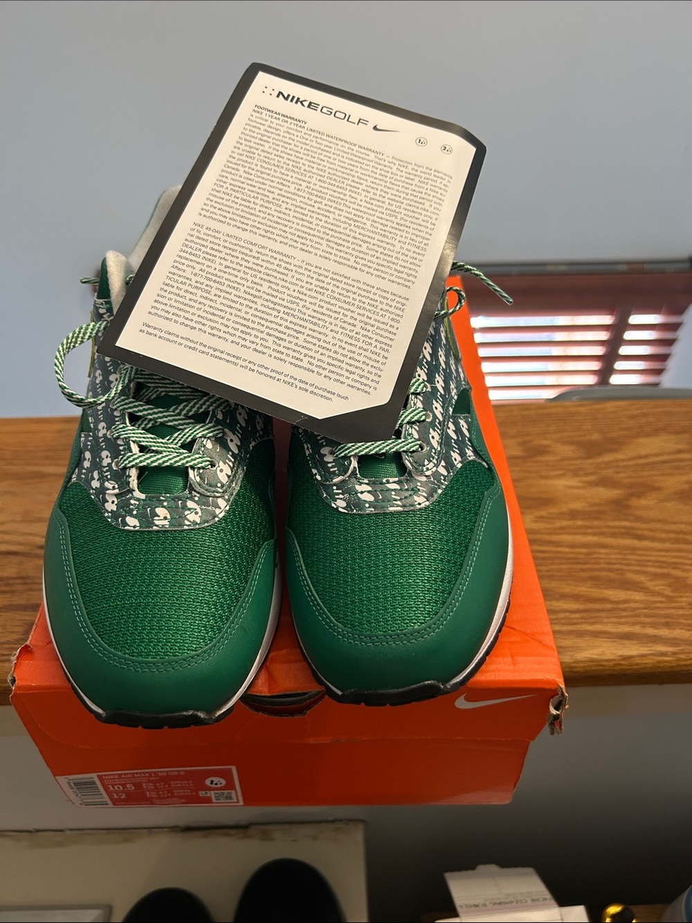 Nike Green and White Golf Sneakers